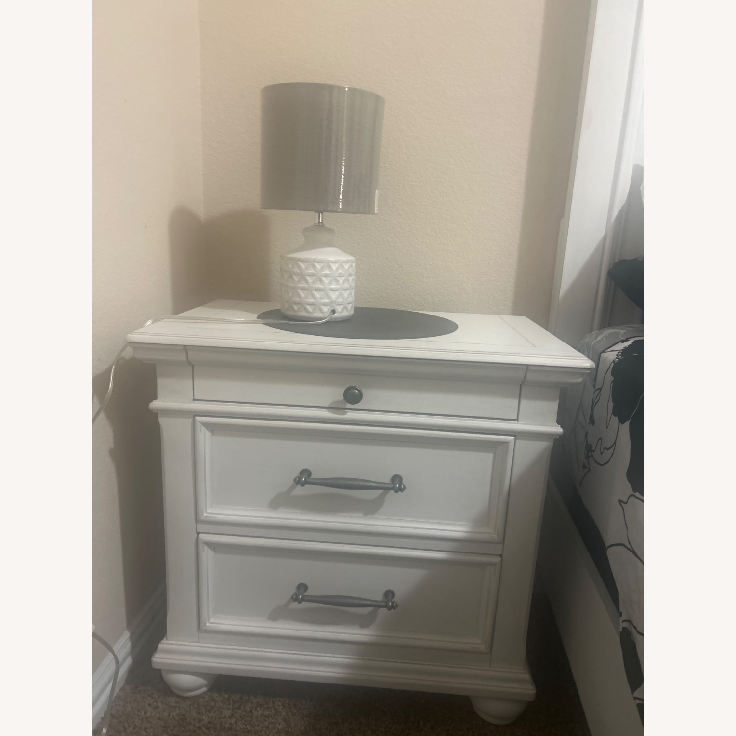 Ashley Furniture White Wood Side Table - image-1