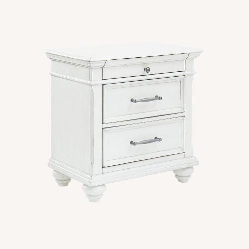 Used Ashley Furniture White Wood Side Table for sale on AptDeco