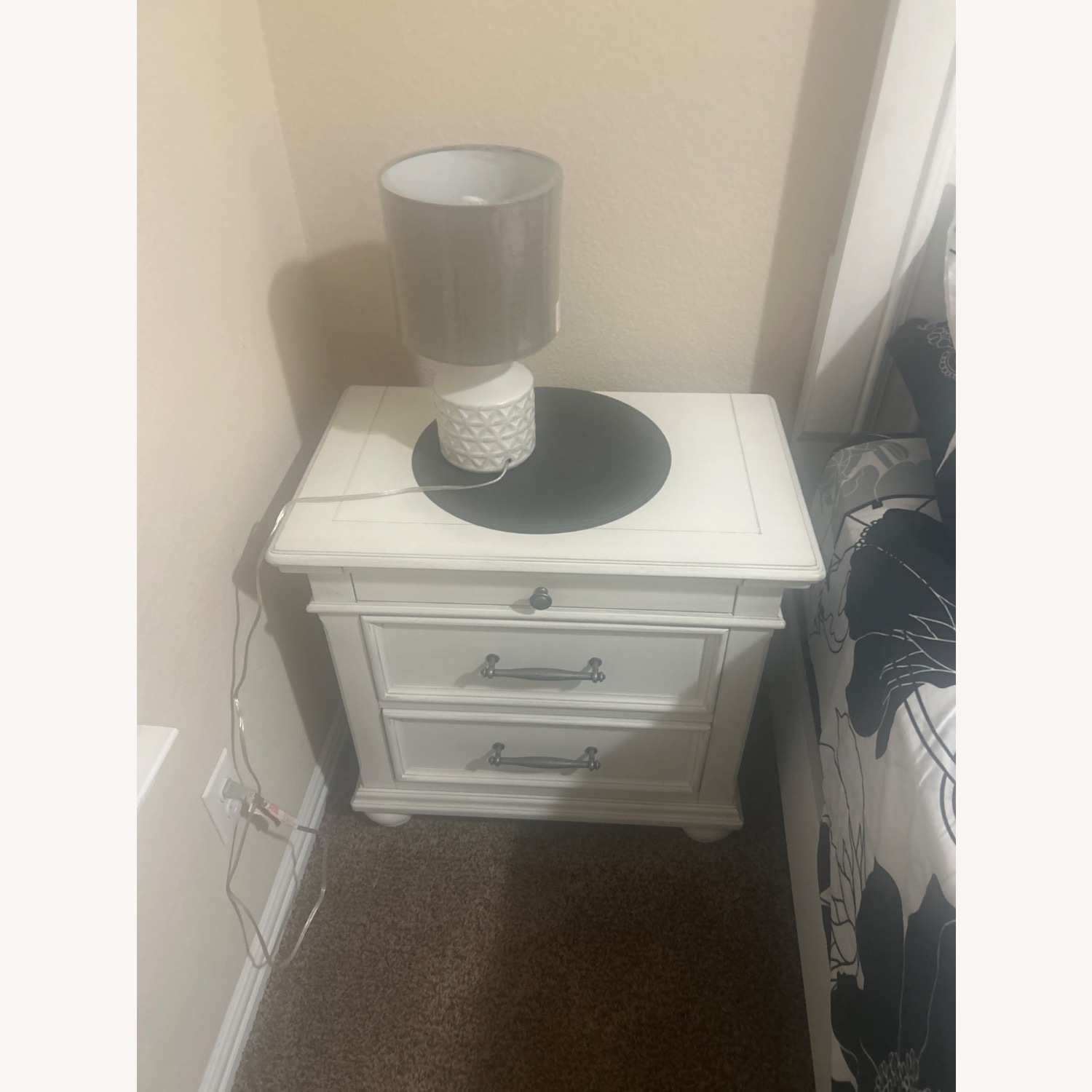 Ashley Furniture White Wood Side Table - image-2