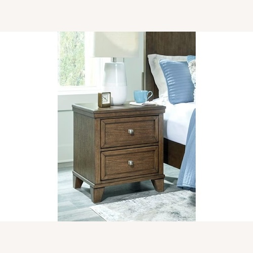 Used Ashley Furniture Dark Brown Wood Side Table for sale on AptDeco