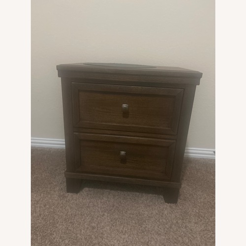 Used Ashley Furniture Dark Brown Wood Side Table for sale on AptDeco