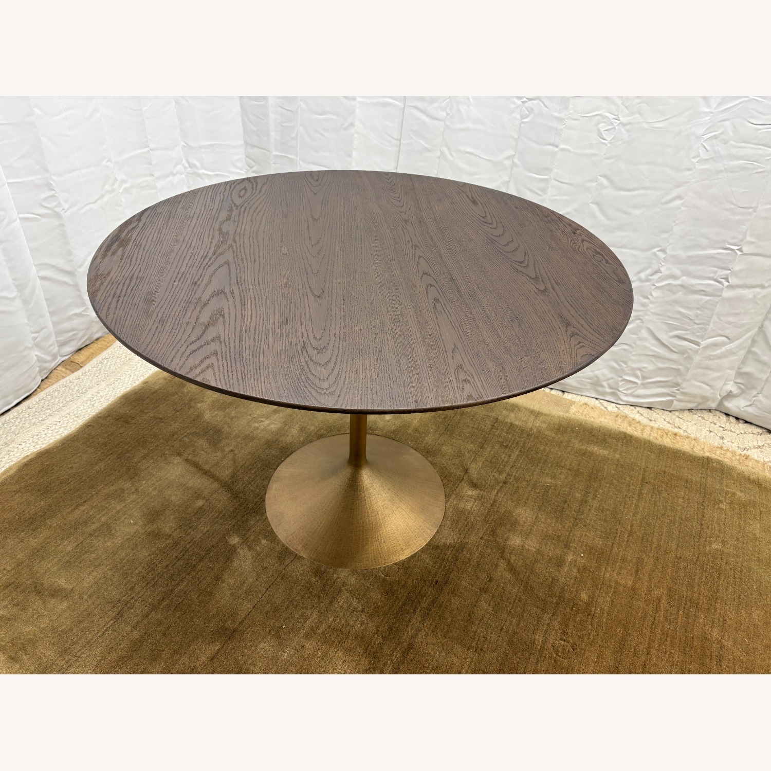 RH Aero Bistro Table 42" Oak | Antiqued Brass  - image-3