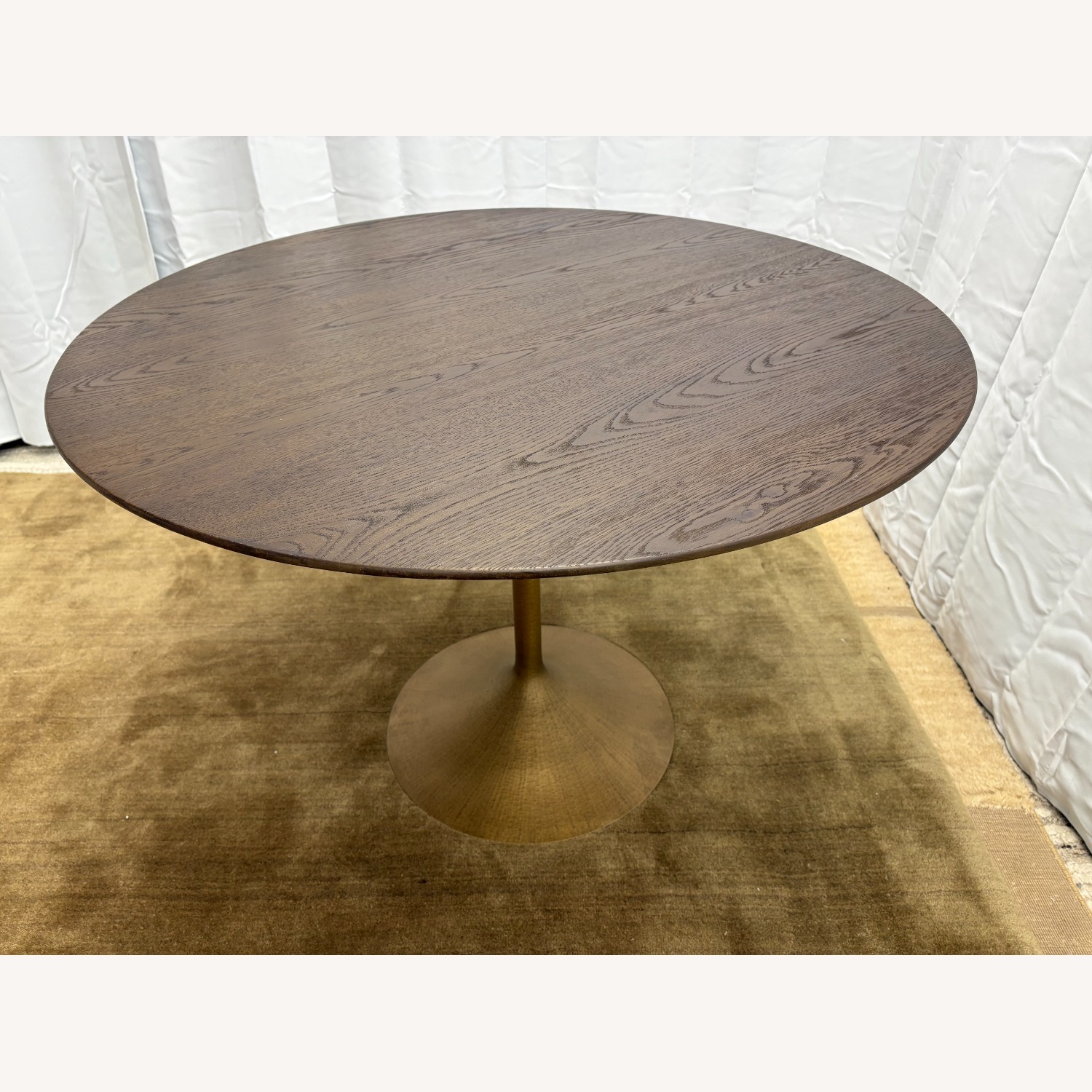RH Aero Bistro Table 42" Oak | Antiqued Brass  - image-7