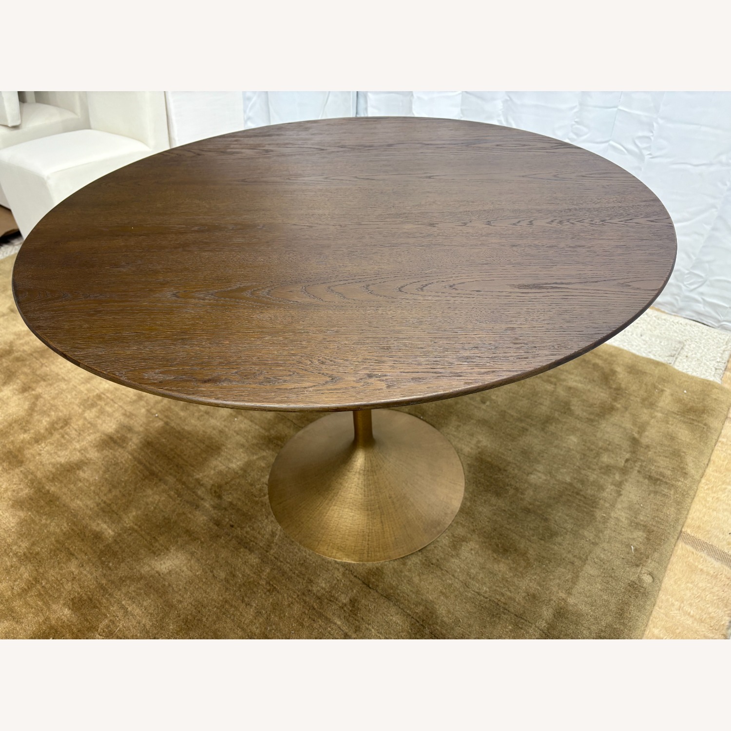 RH Aero Bistro Table 42" Oak | Antiqued Brass  - image-6
