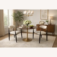 RH Aero Bistro Table 42" Oak | Antiqued Brass 