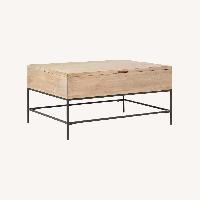 West Elm White Wood Coffee Table