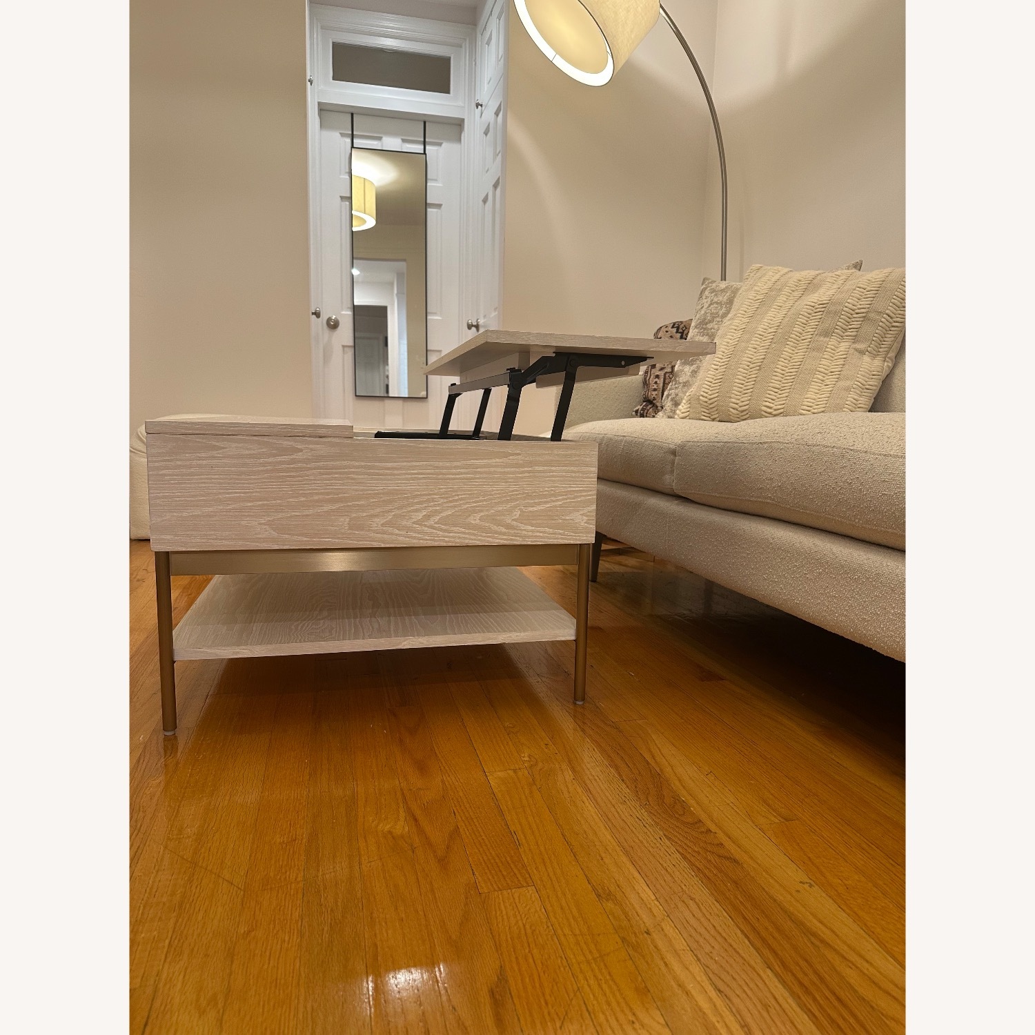 West Elm White Wood Coffee Table - image-3