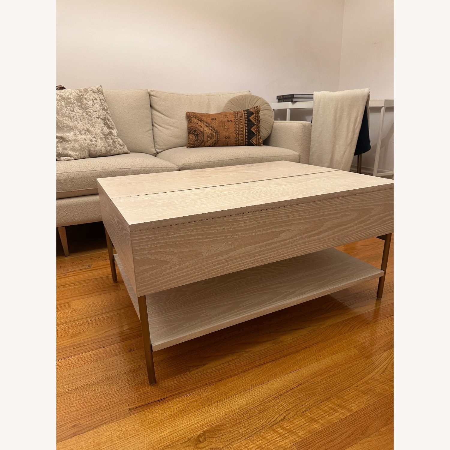 West Elm White Wood Coffee Table - image-2