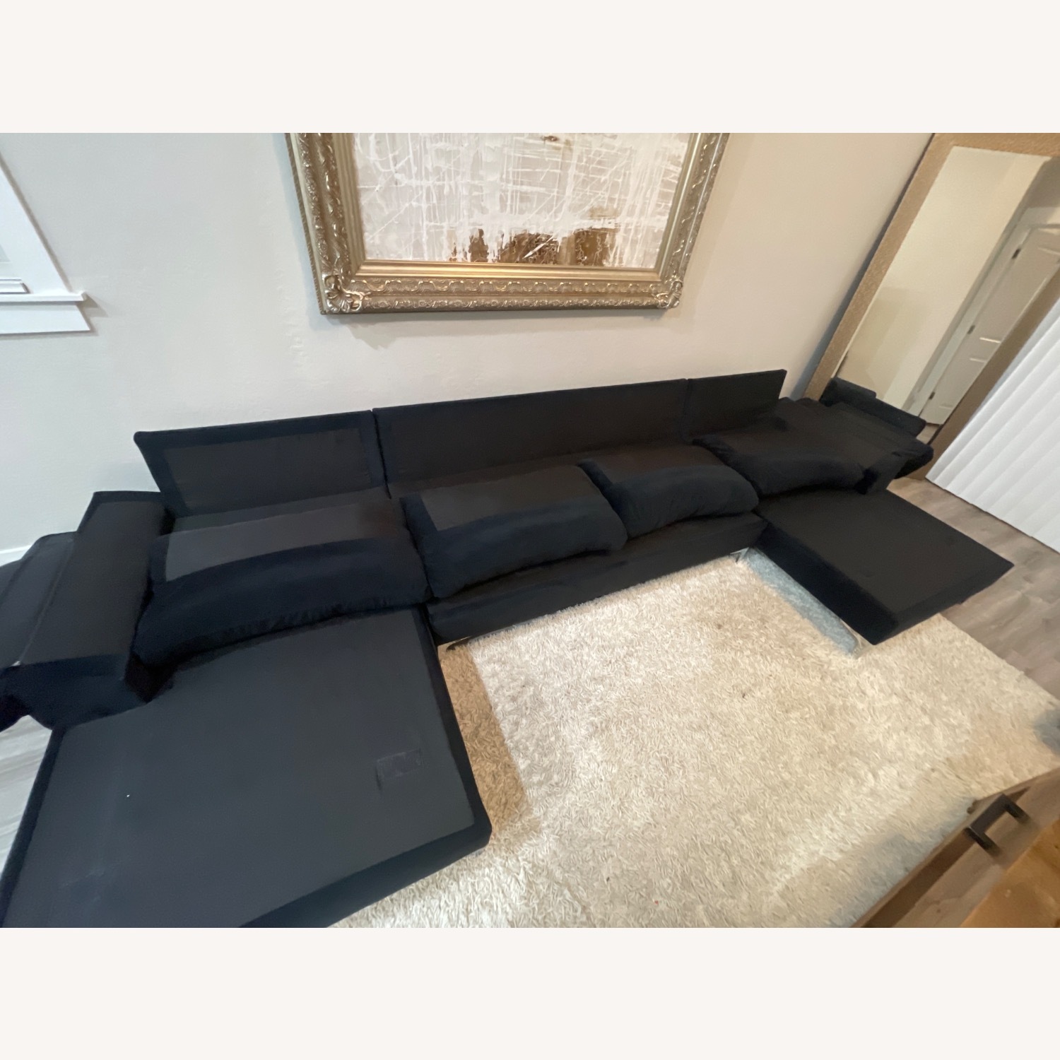 Black Velvet 3+ Piece Sectional - image-7