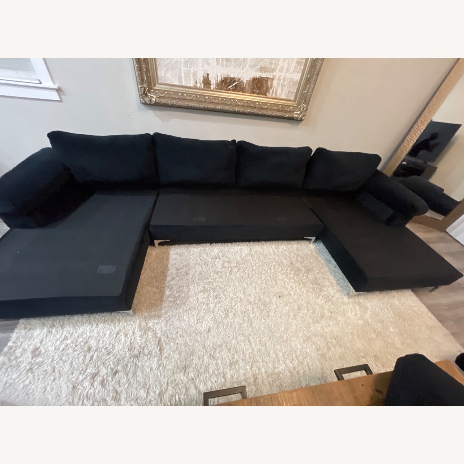 Black Velvet 3+ Piece Sectional - image-5