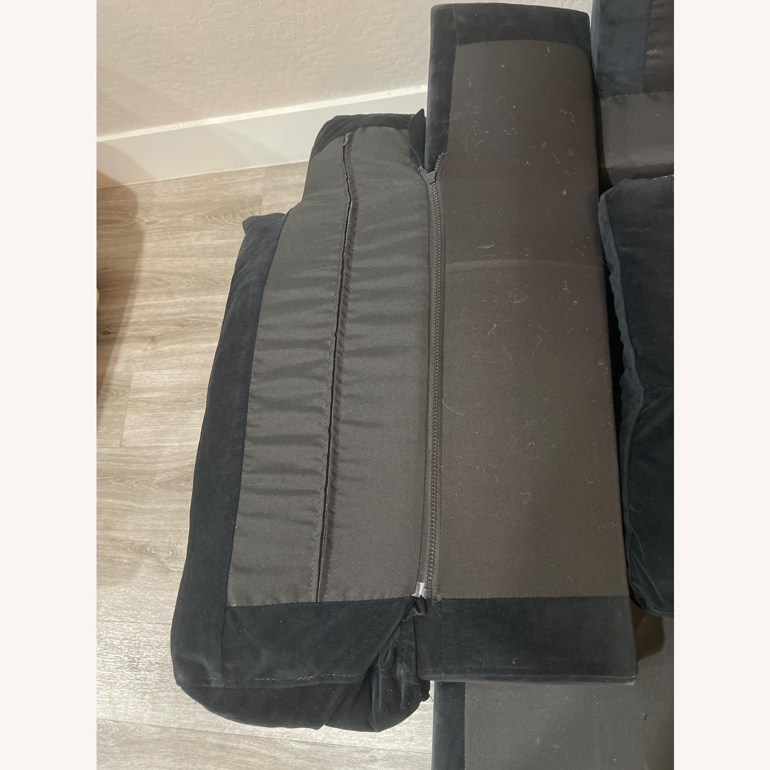 Black Velvet 3+ Piece Sectional - image-6