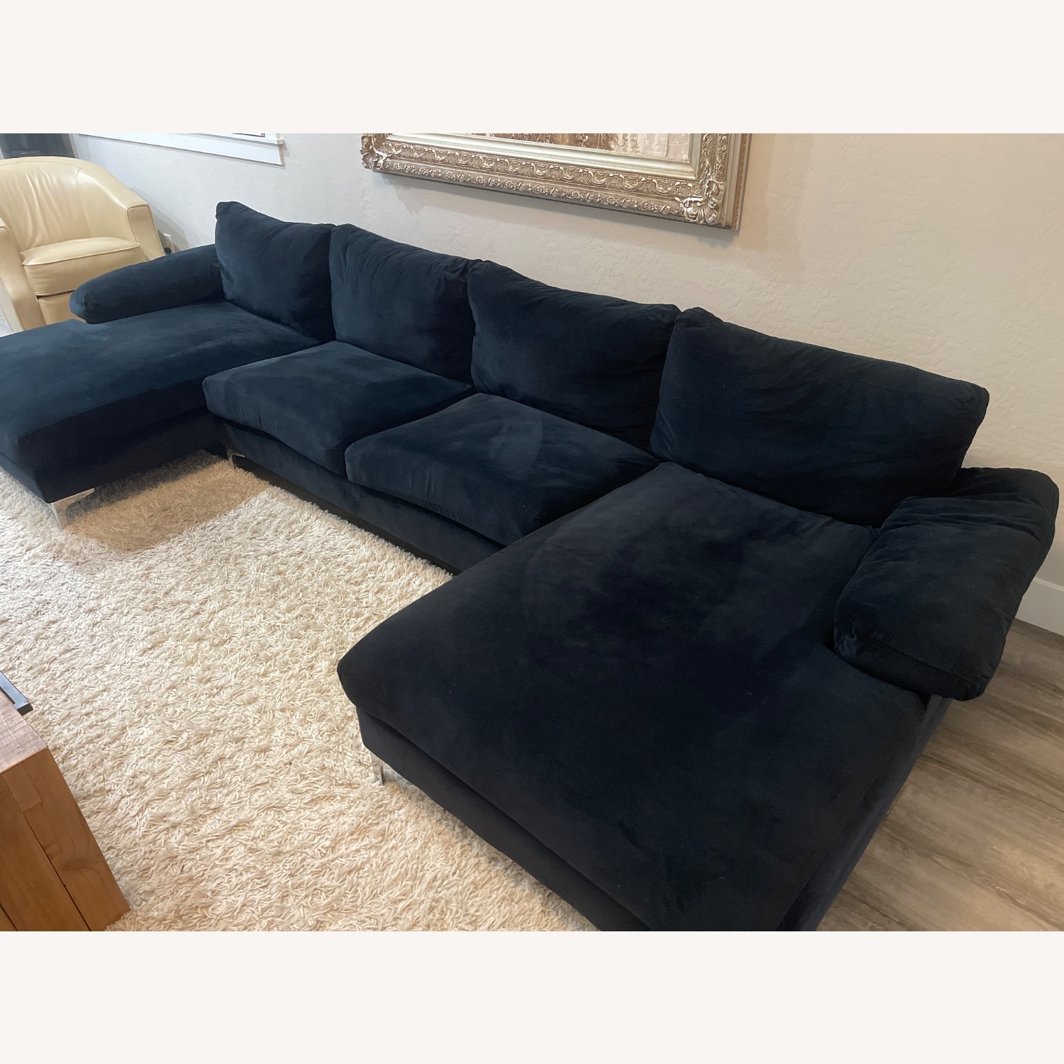 Black Velvet 3+ Piece Sectional - image-1