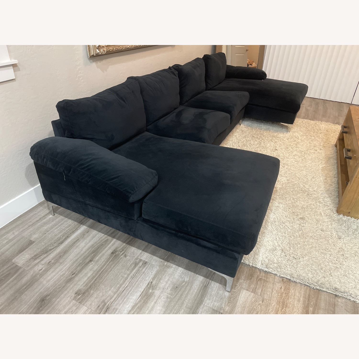 Black Velvet 3+ Piece Sectional - image-2