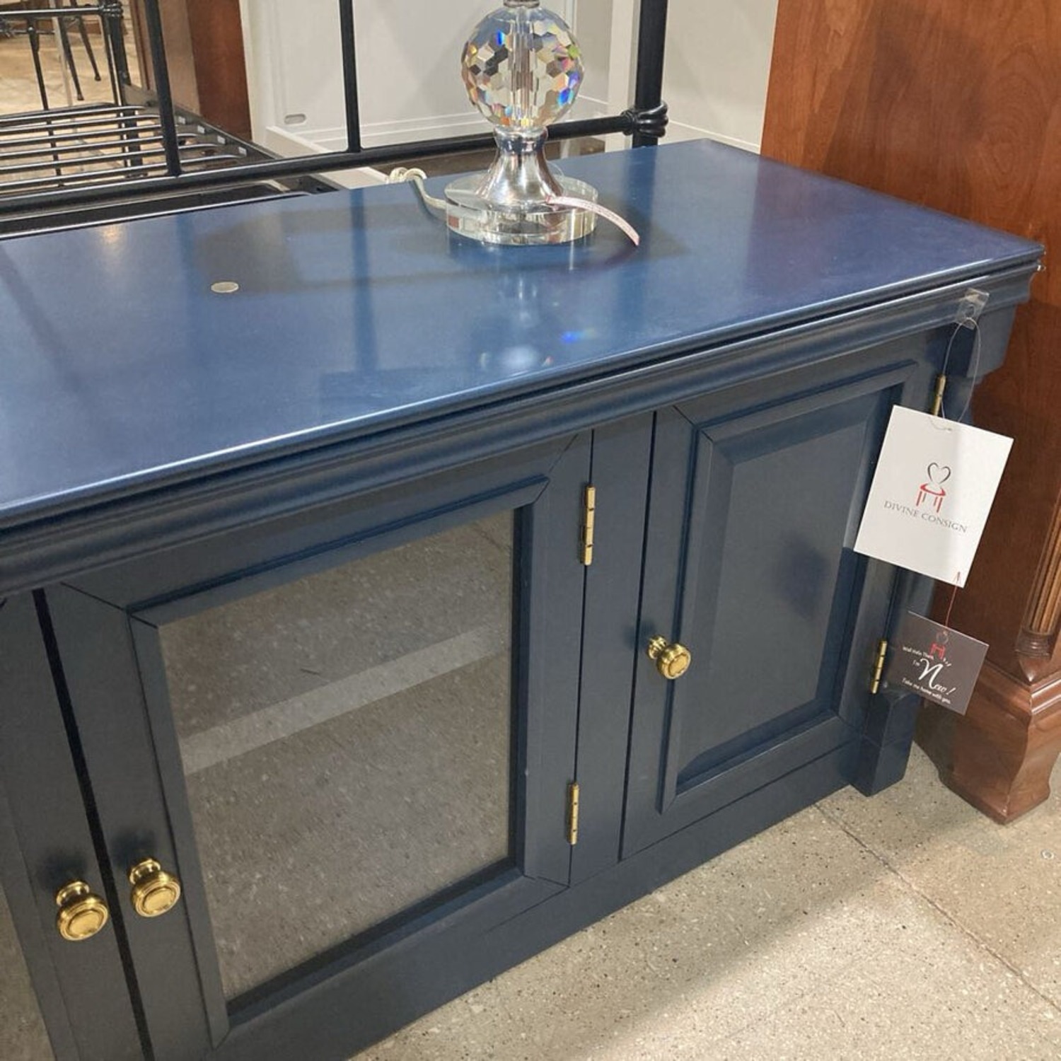 6-Door Entertainment Media Console Blue - image-2