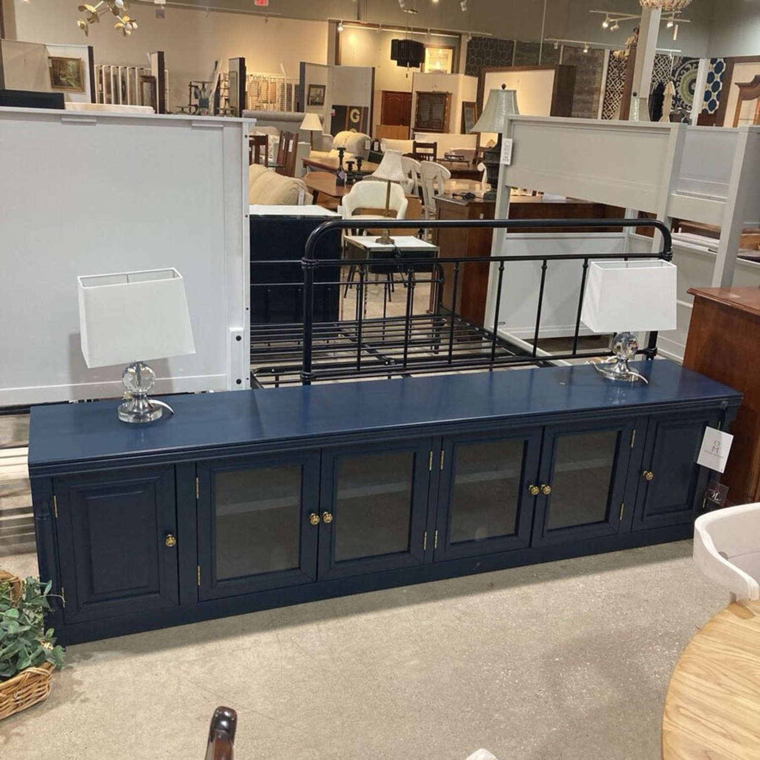 6-Door Entertainment Media Console Blue - image-1