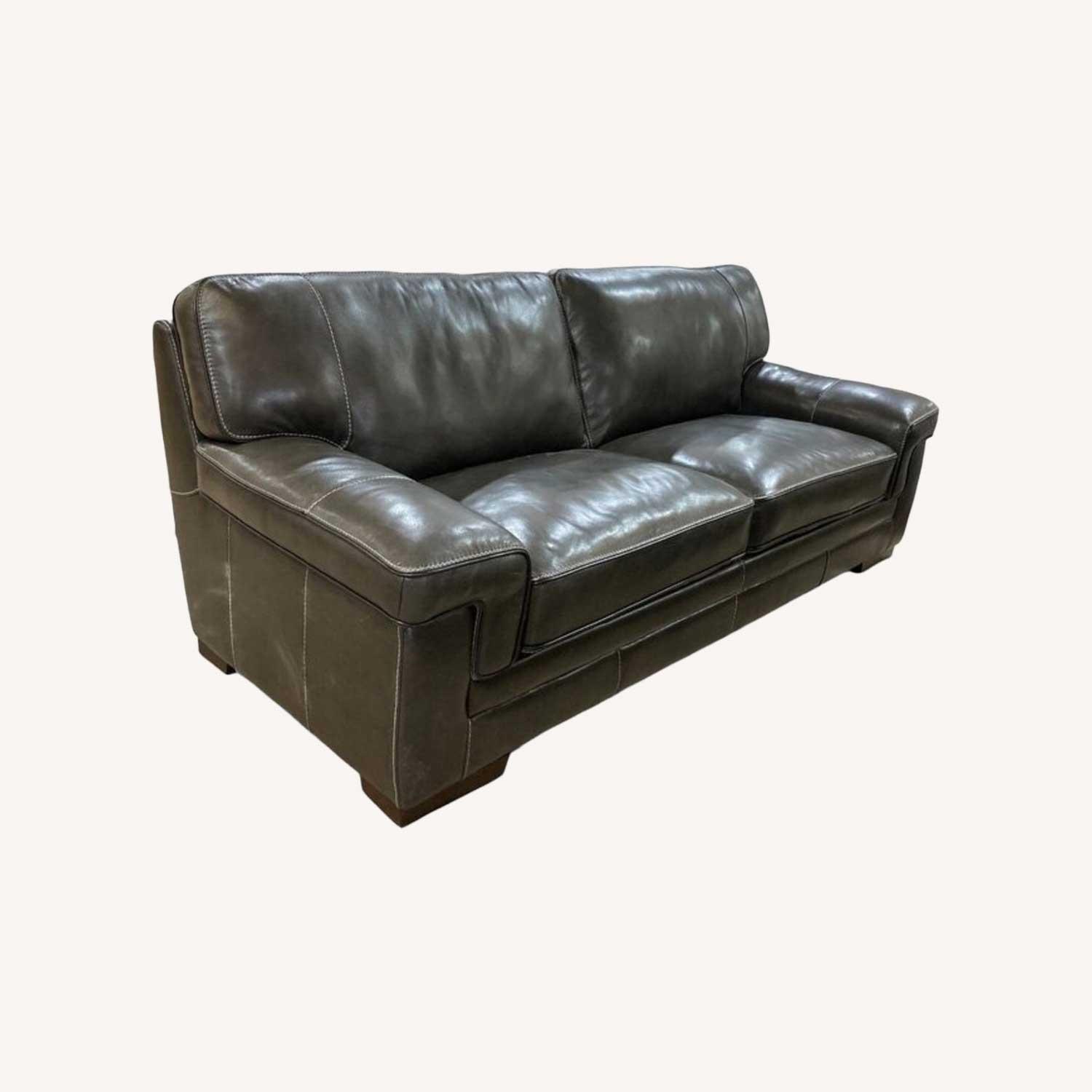 Macy's Myars Leather 3-Seat Sofa - image-0