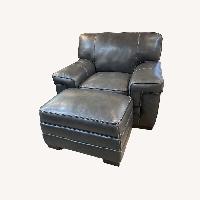 Macy's Myars Leather Chair & Ottoman 