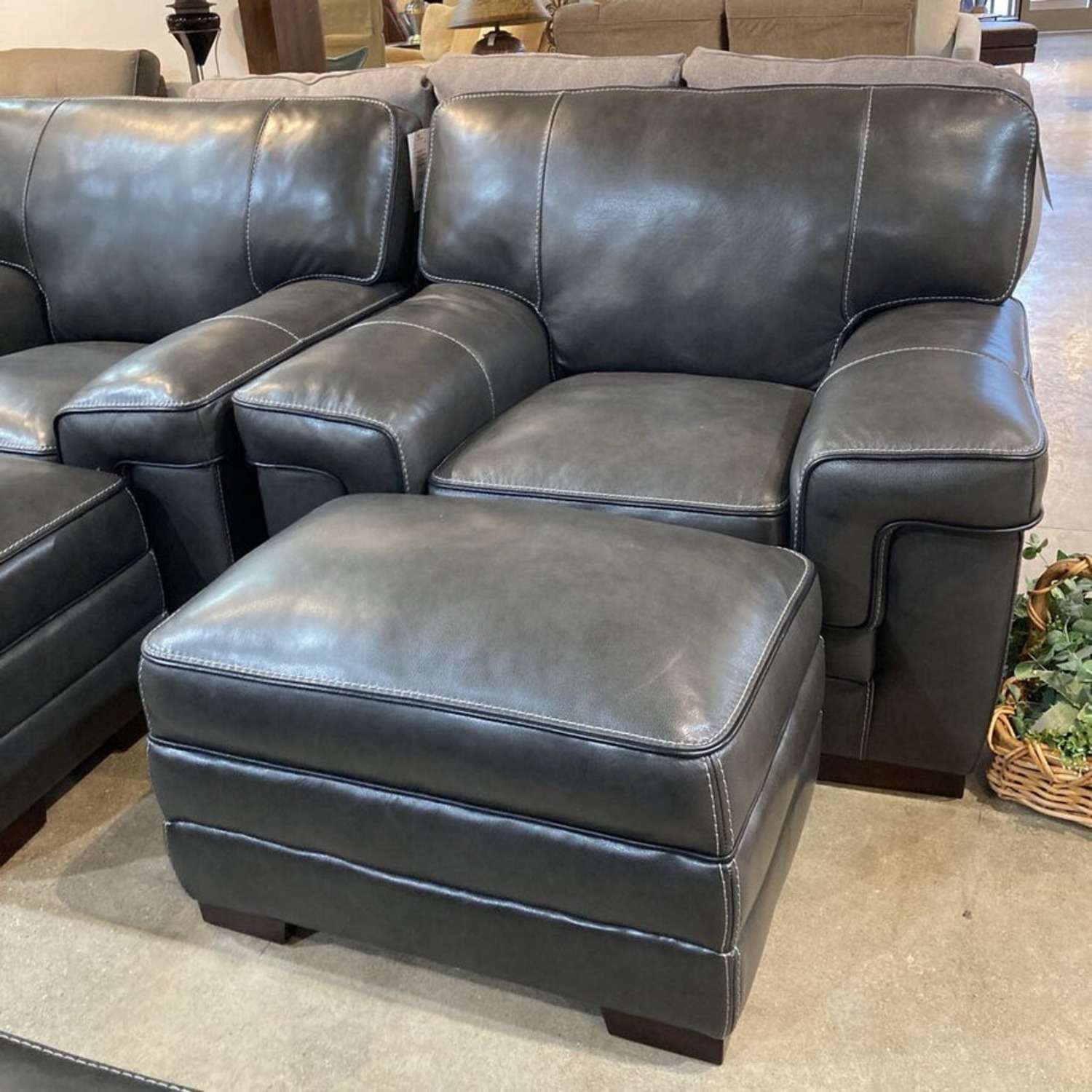 Macy's Myars Leather Chair & Ottoman  - image-2