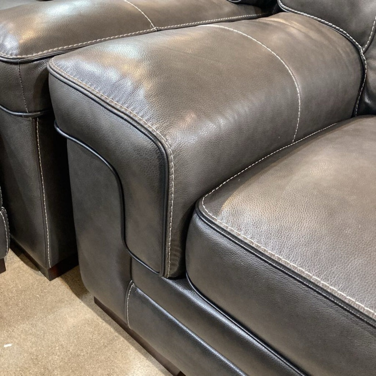 Macy's Myars Leather Chair & Ottoman  - image-5