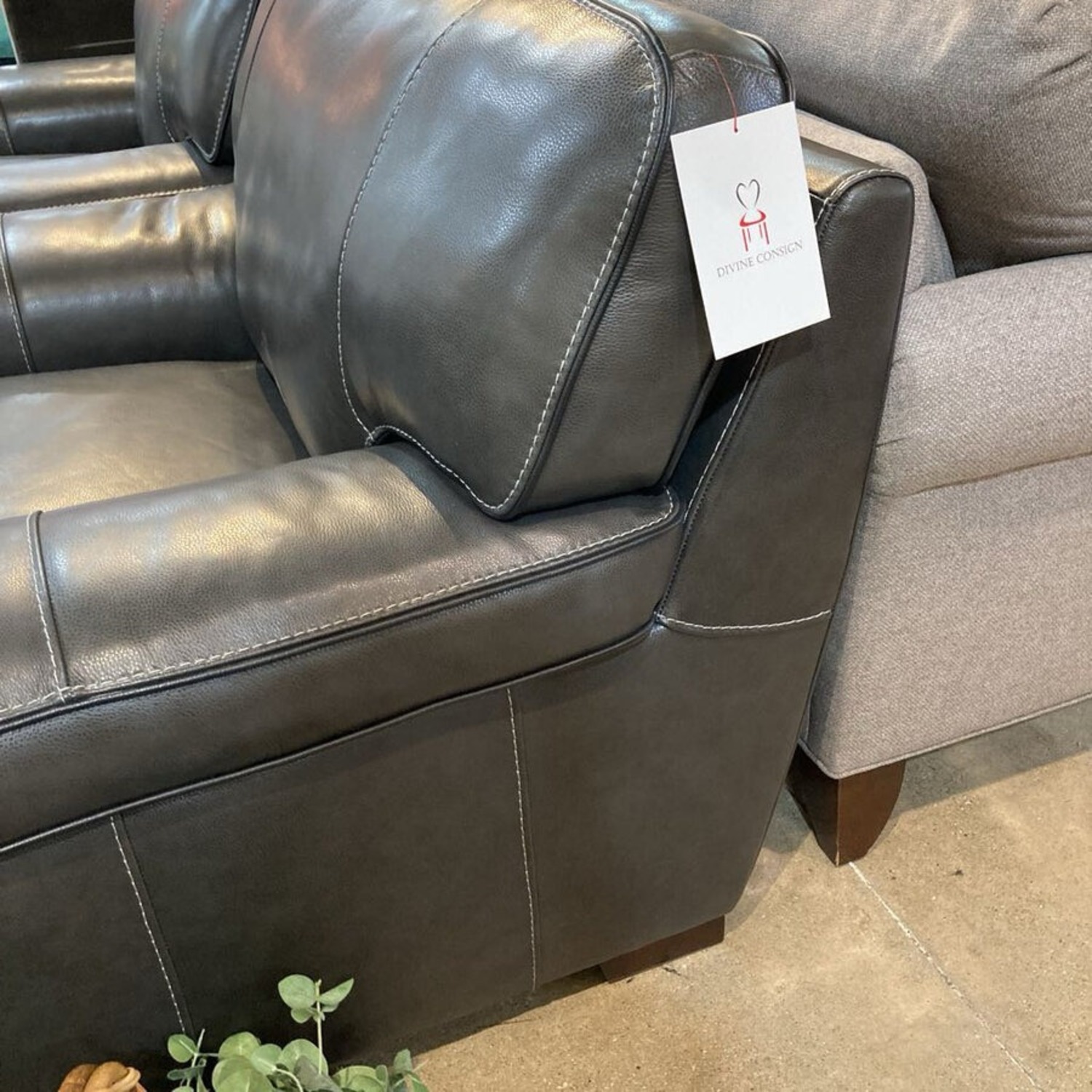 Macy's Myars Leather Chair & Ottoman  - image-11