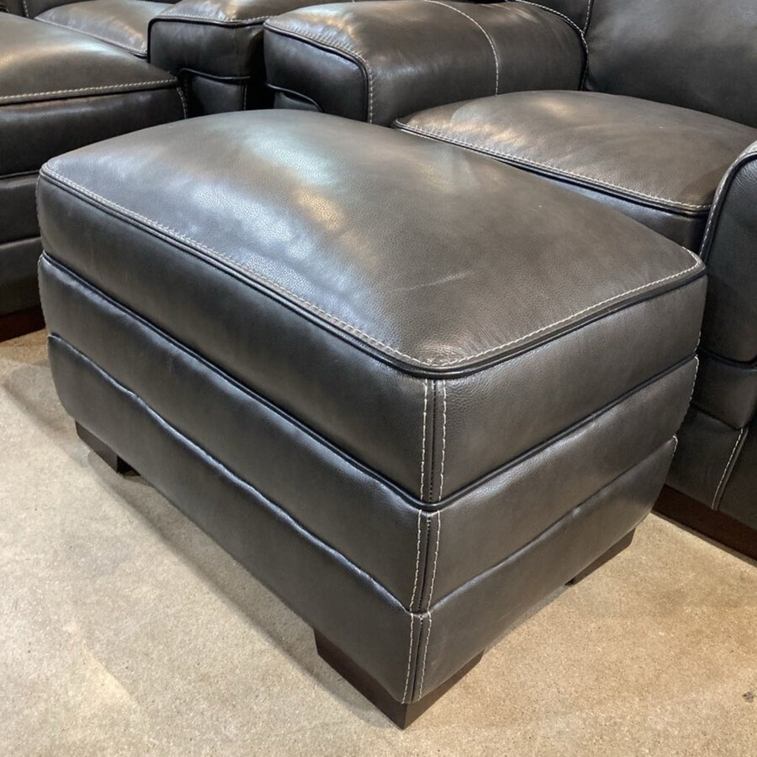 Macy's Myars Leather Chair & Ottoman  - image-7