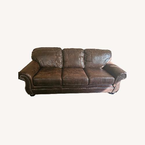 Used Dark Brown Leather 3+ Piece Sectional for sale on AptDeco