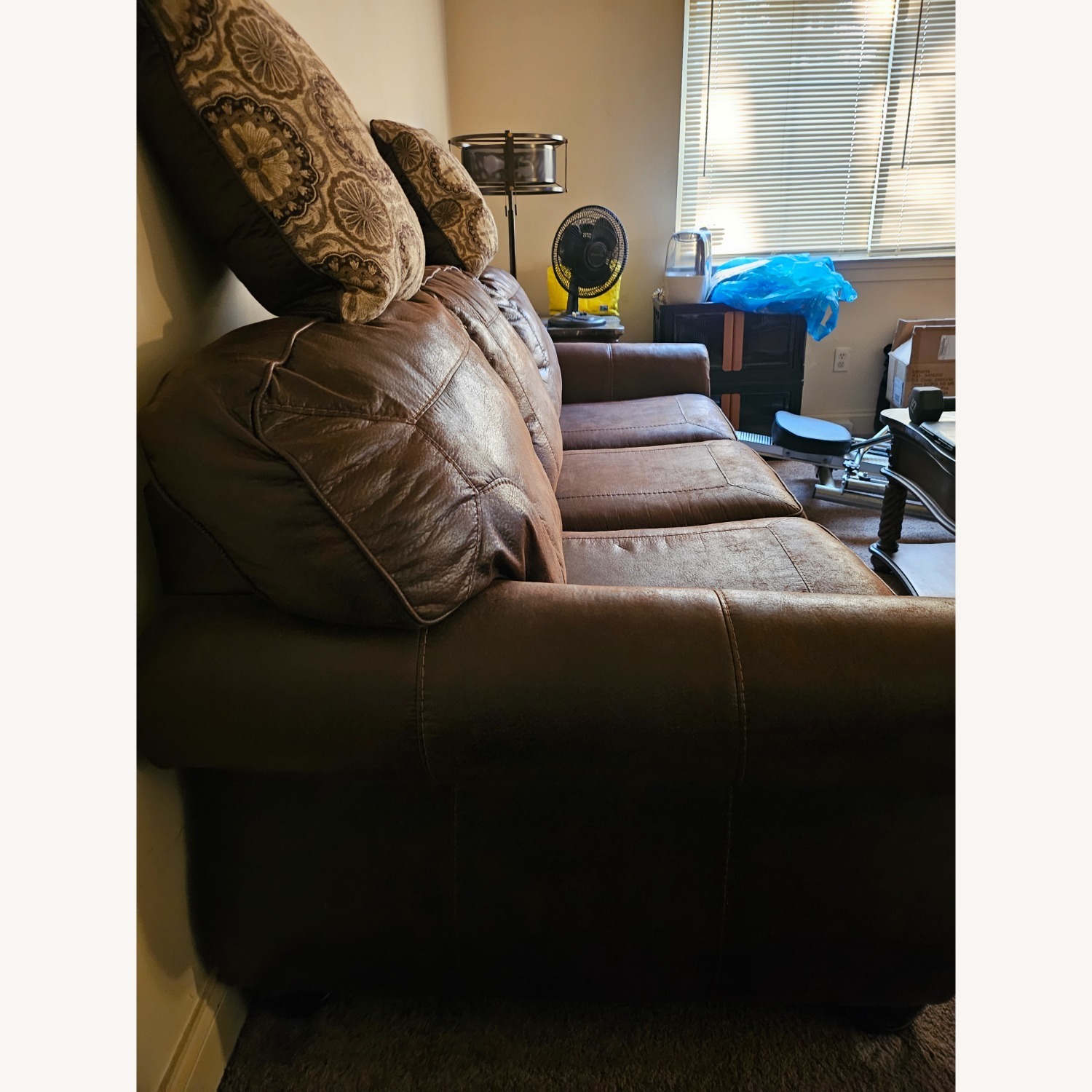 Dark Brown Leather 3+ Piece Sectional - image-2