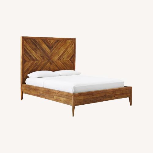 Used West Elm Alexia Light Brown Wood Queen Bed for sale on AptDeco