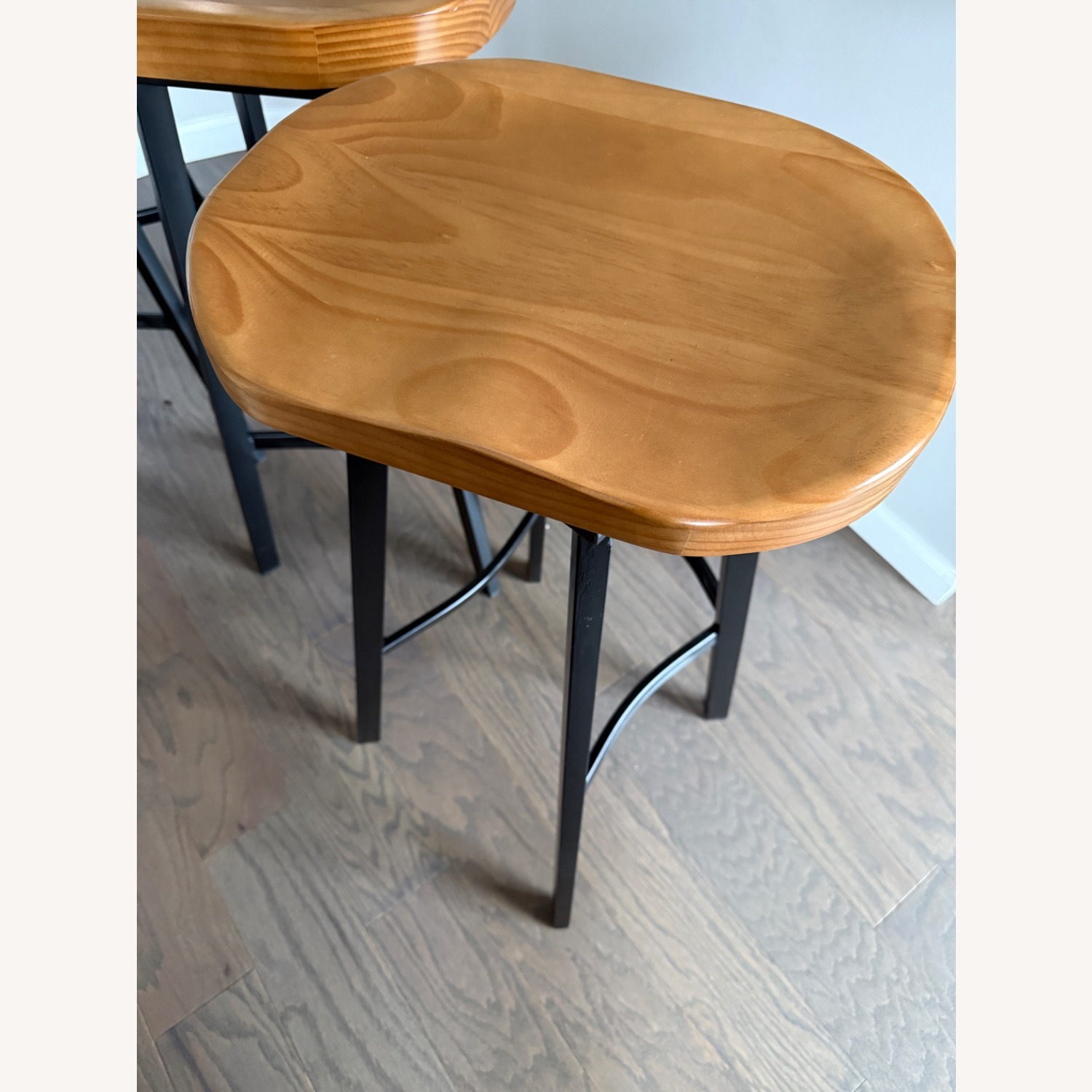 Houzz Light Brown Wood Stools - image-2