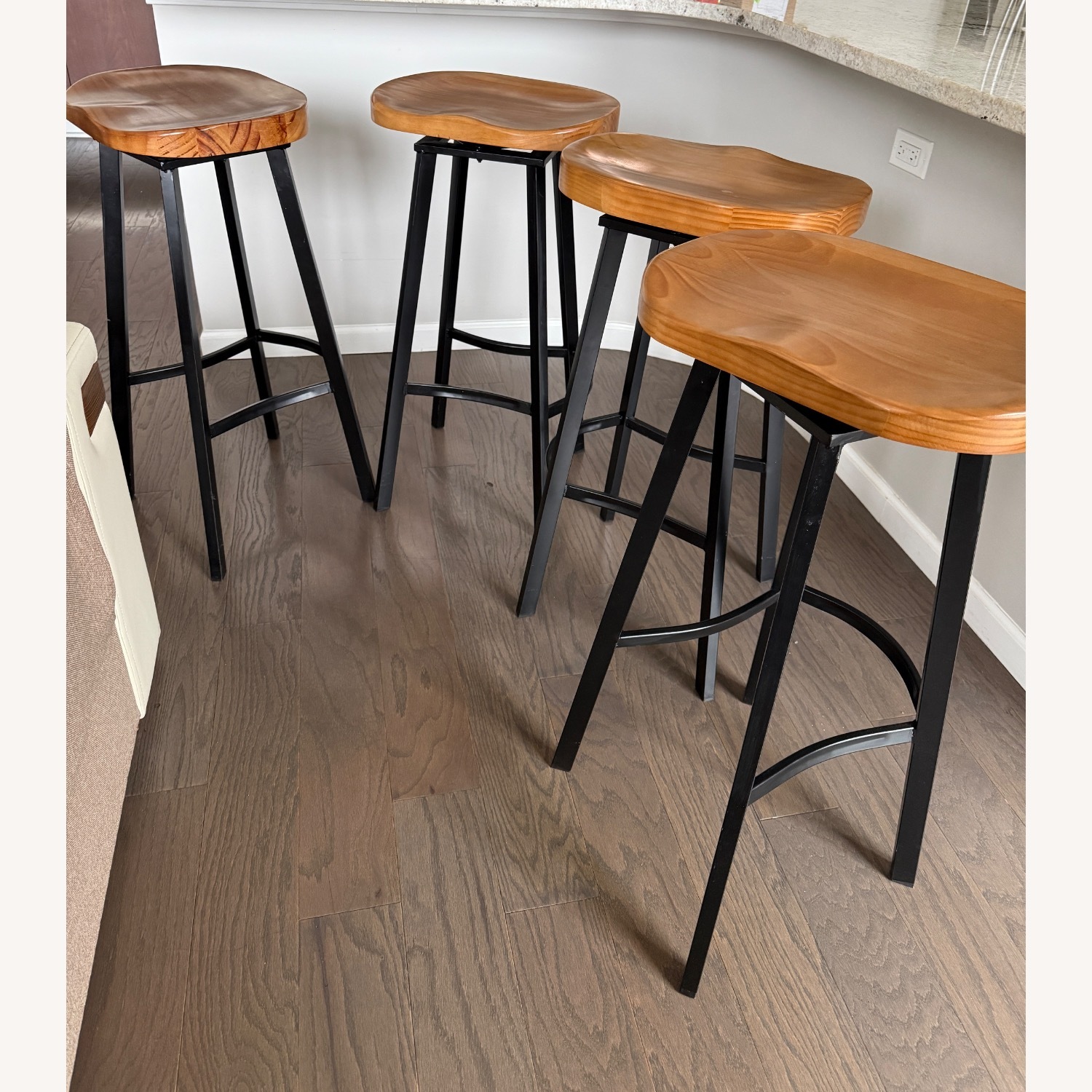 Houzz Light Brown Wood Stools - image-1