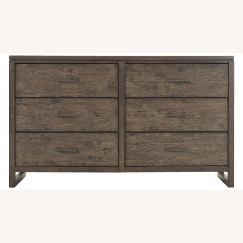 Used Raymour & Flanigan Larkspur Dark Brown Wood Dresser for sale on AptDeco
