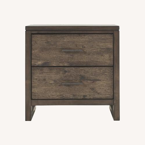 Used Raymour & Flanigan Dark Brown Wood Nightstands for sale on AptDeco