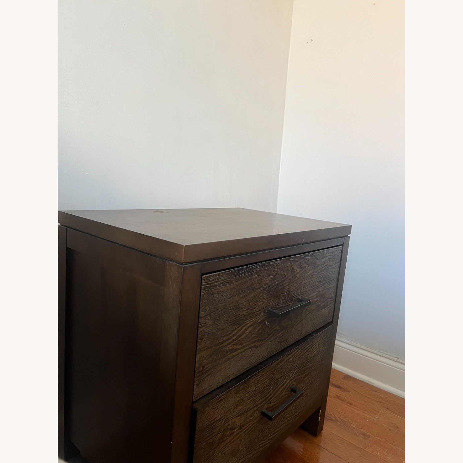Raymour & Flanigan Dark Brown Wood Nightstands - image-2