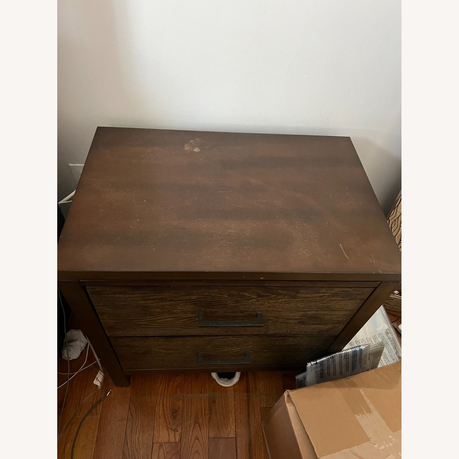 Raymour & Flanigan Dark Brown Wood Nightstands - image-3