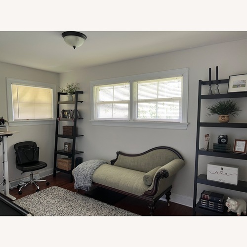 Used Elegant Antique Wood & Fabric Chaise Lounge for sale on AptDeco