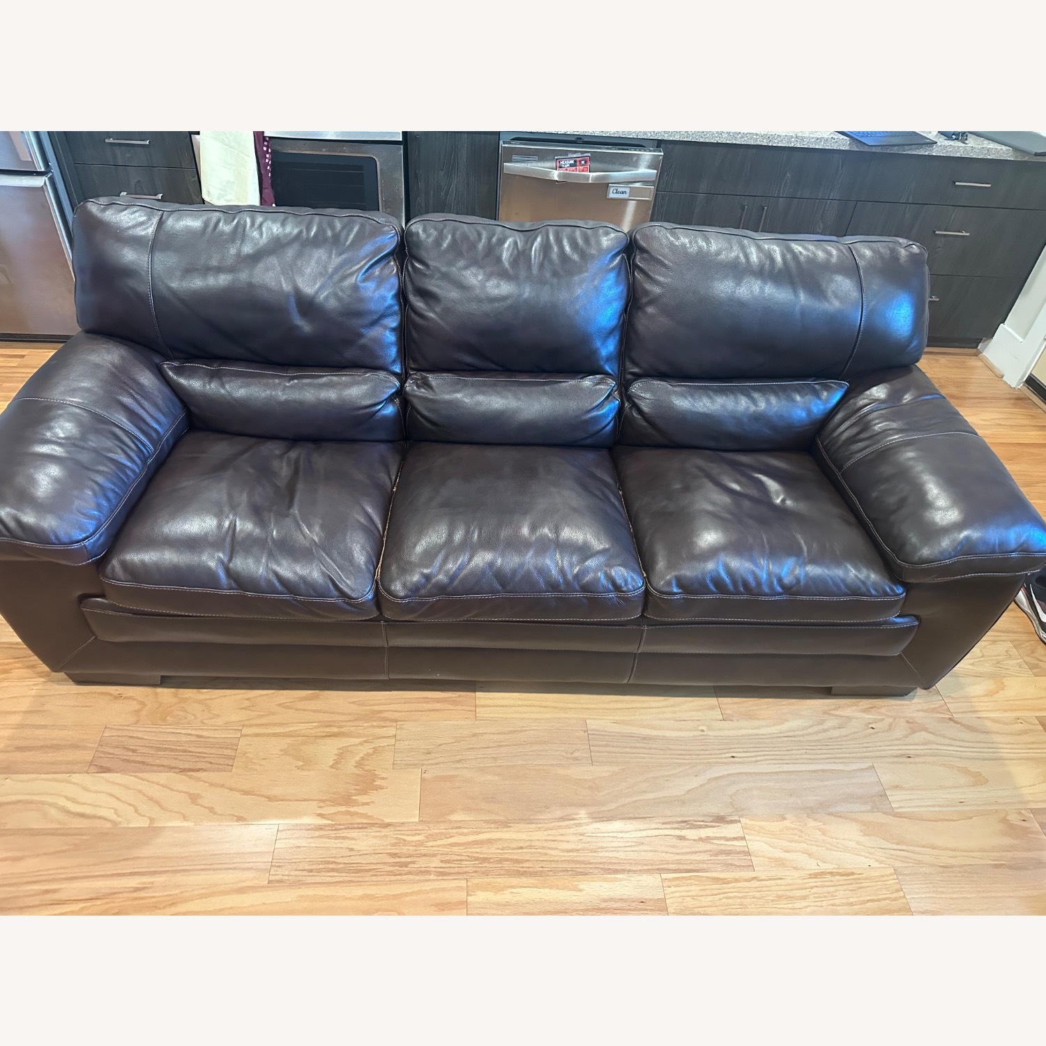 Simon li Dark Brown Leather 3+ Seater Sofa - image-2