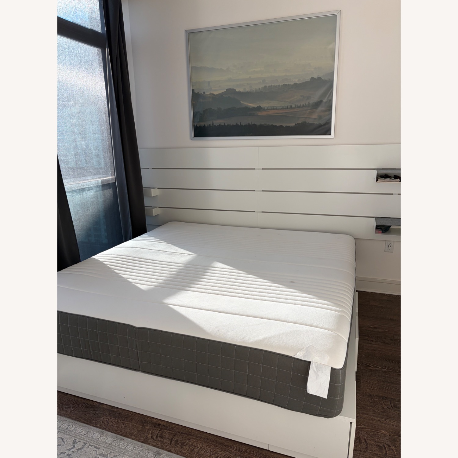 IKEA NORDLI White Wood King Bed - image-1