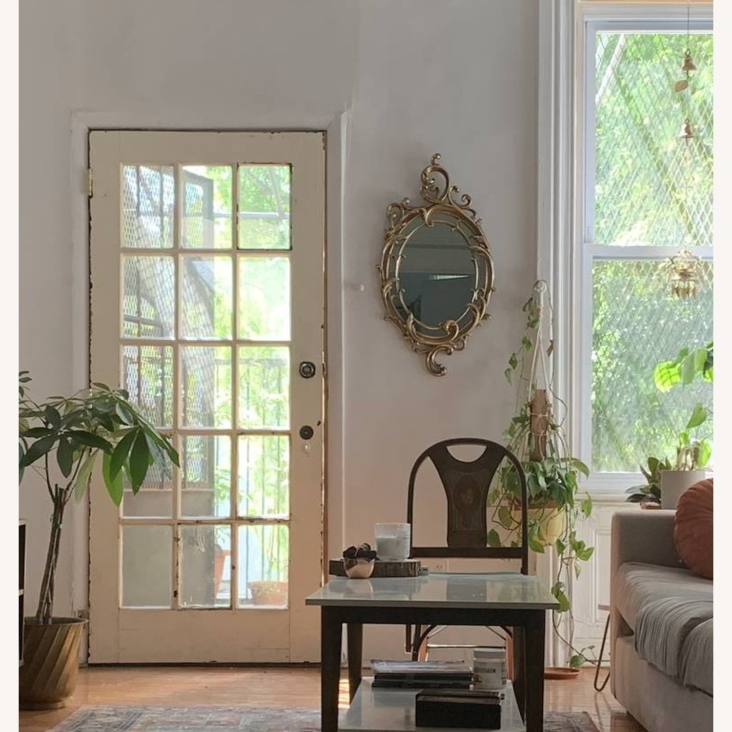 Vintage/Antique Gold Metal Wall Mirror - image-2