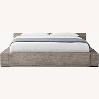 Restoration Hardware Light Gray Wood Queen Bed