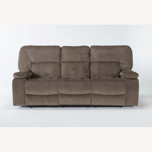 Used Living Spaces Dark Brown Leather 3+ Seater Sofa for sale on AptDeco