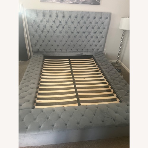 Used Plated Gray Platform Bed for sale on AptDeco
