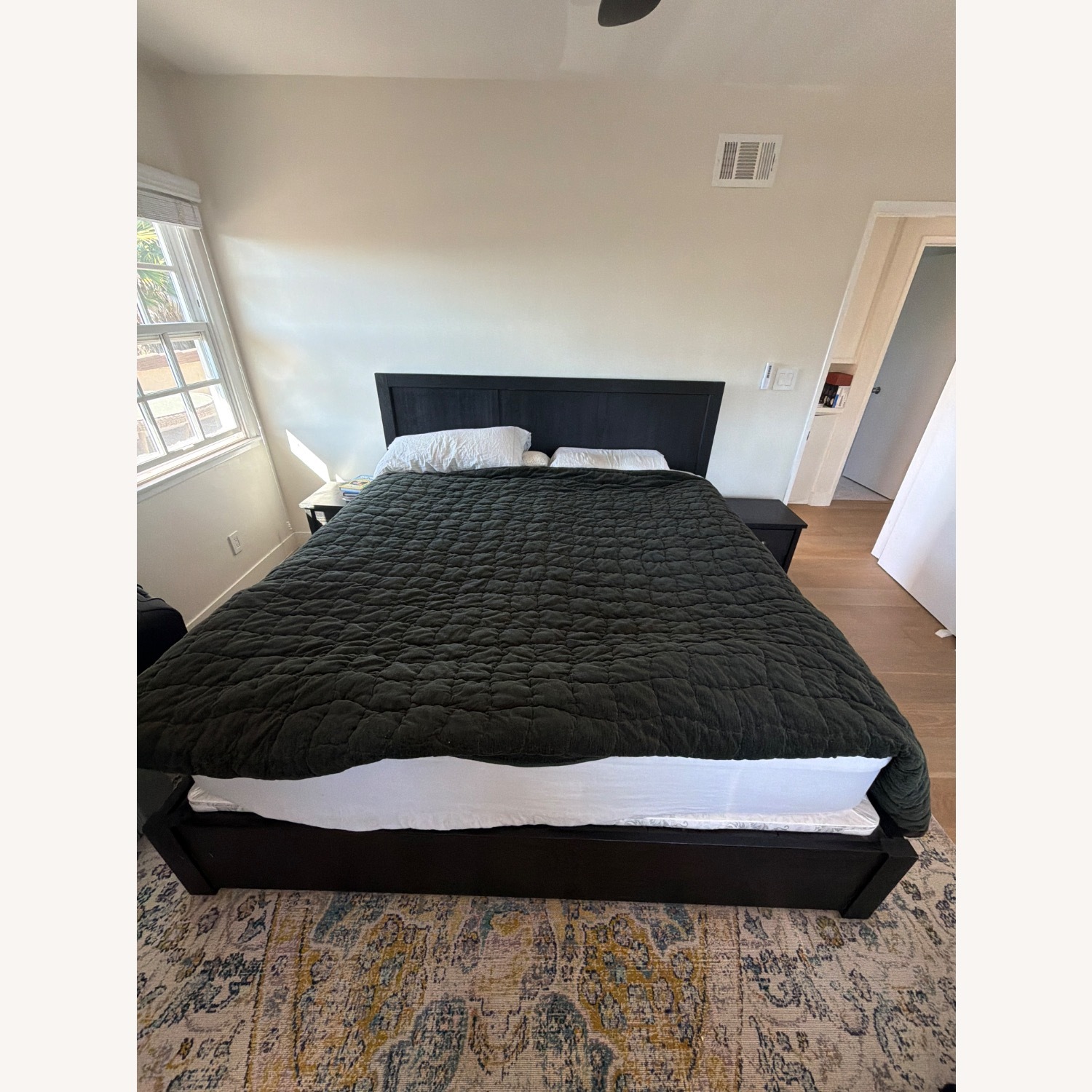 Pottery Barn Tacoma Black Wood King Storage Bed - image-2