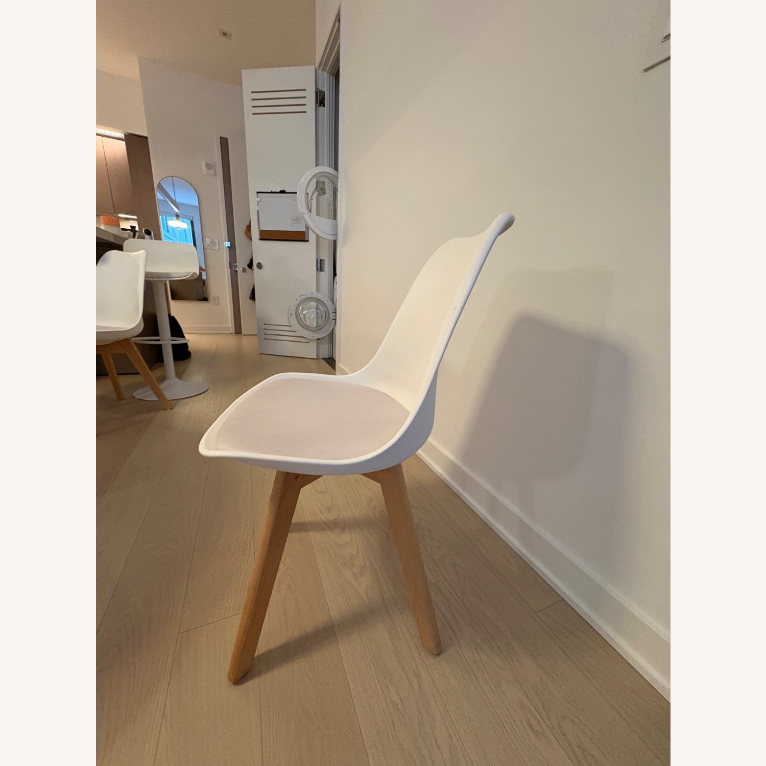 White Plastic Dining Chairs - image-3