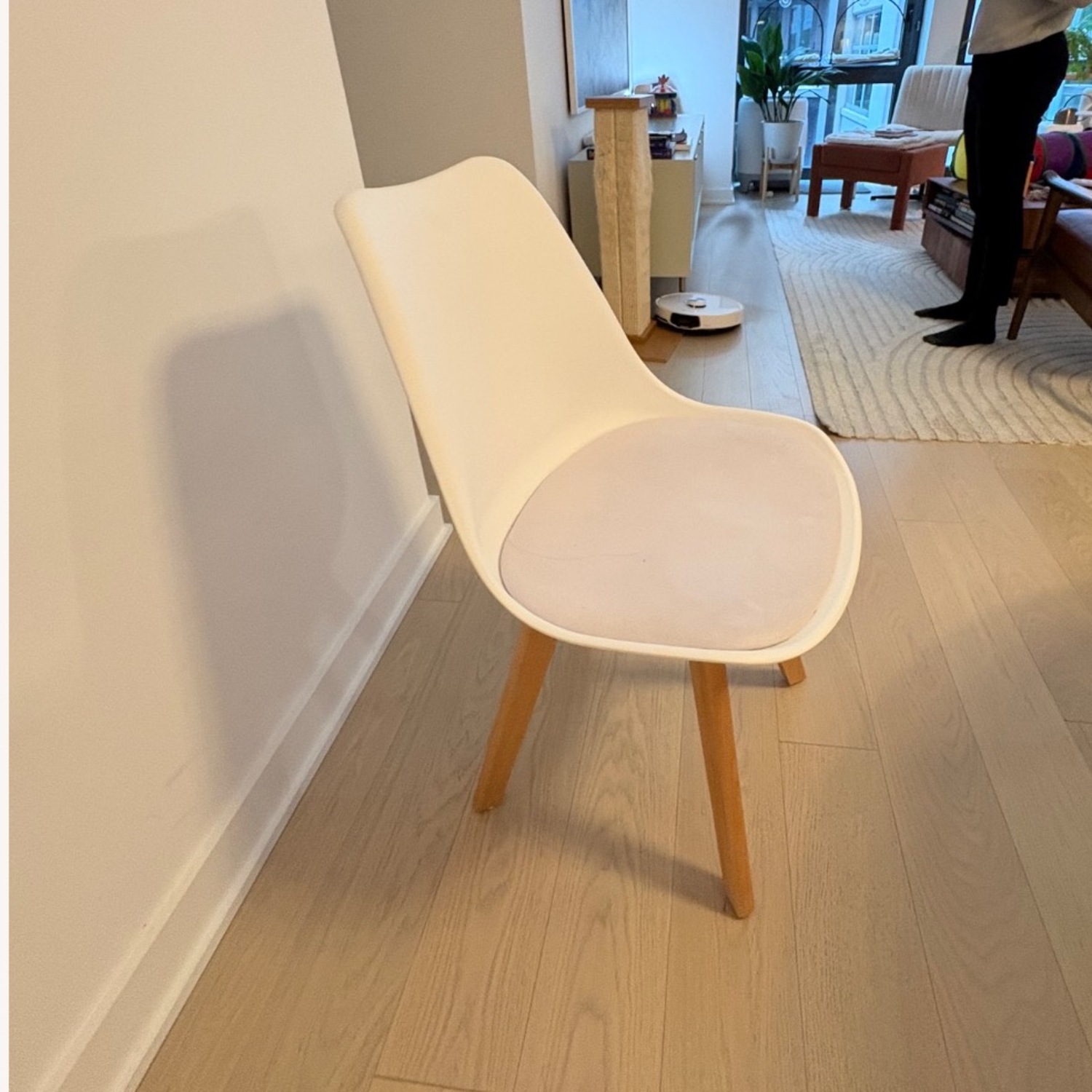 White Plastic Dining Chairs - image-1