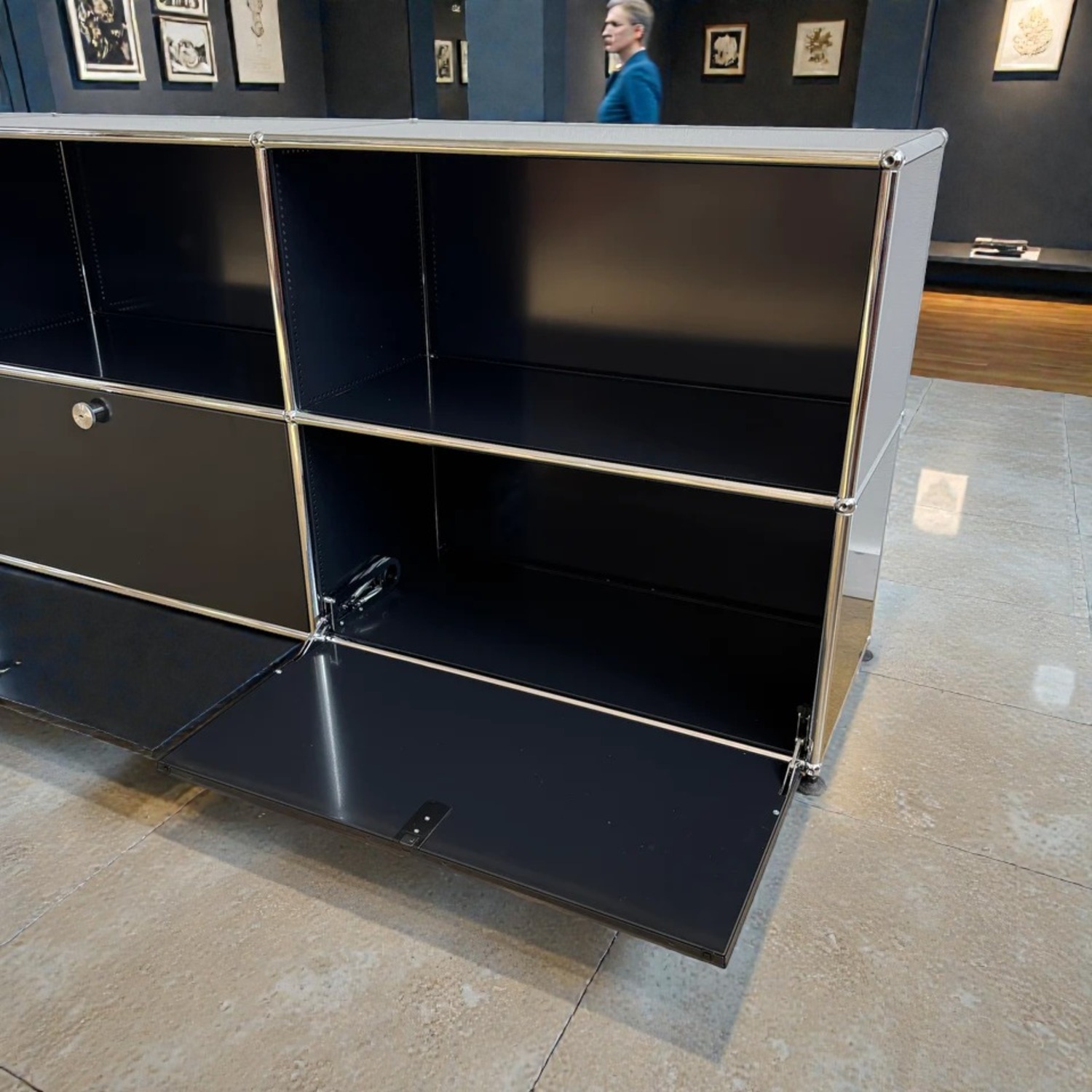 Authentic 1960s USM Haller 3x2 Media Console Black - image-5