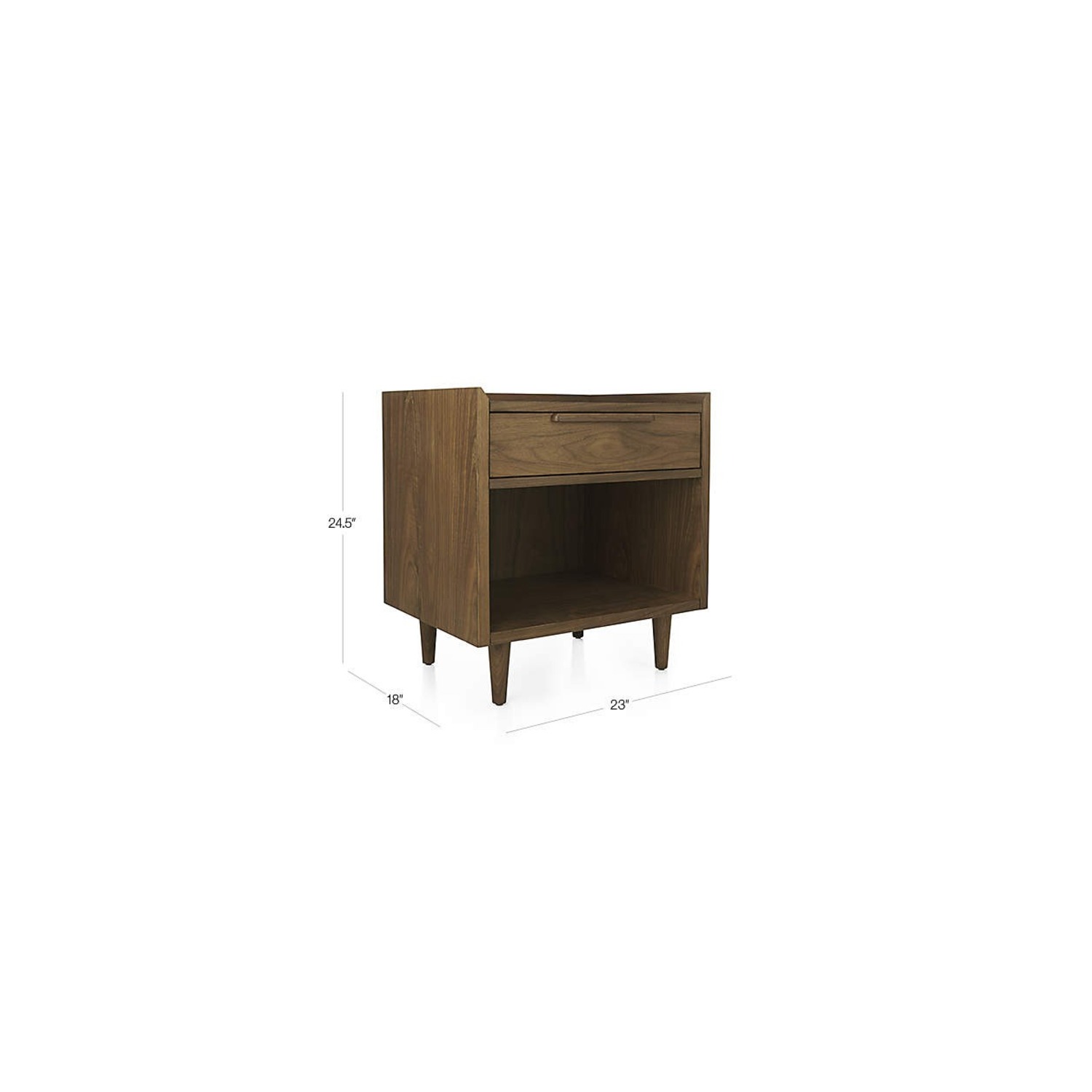 Crate & Barrel Tate Walnut Nightstand - image-5