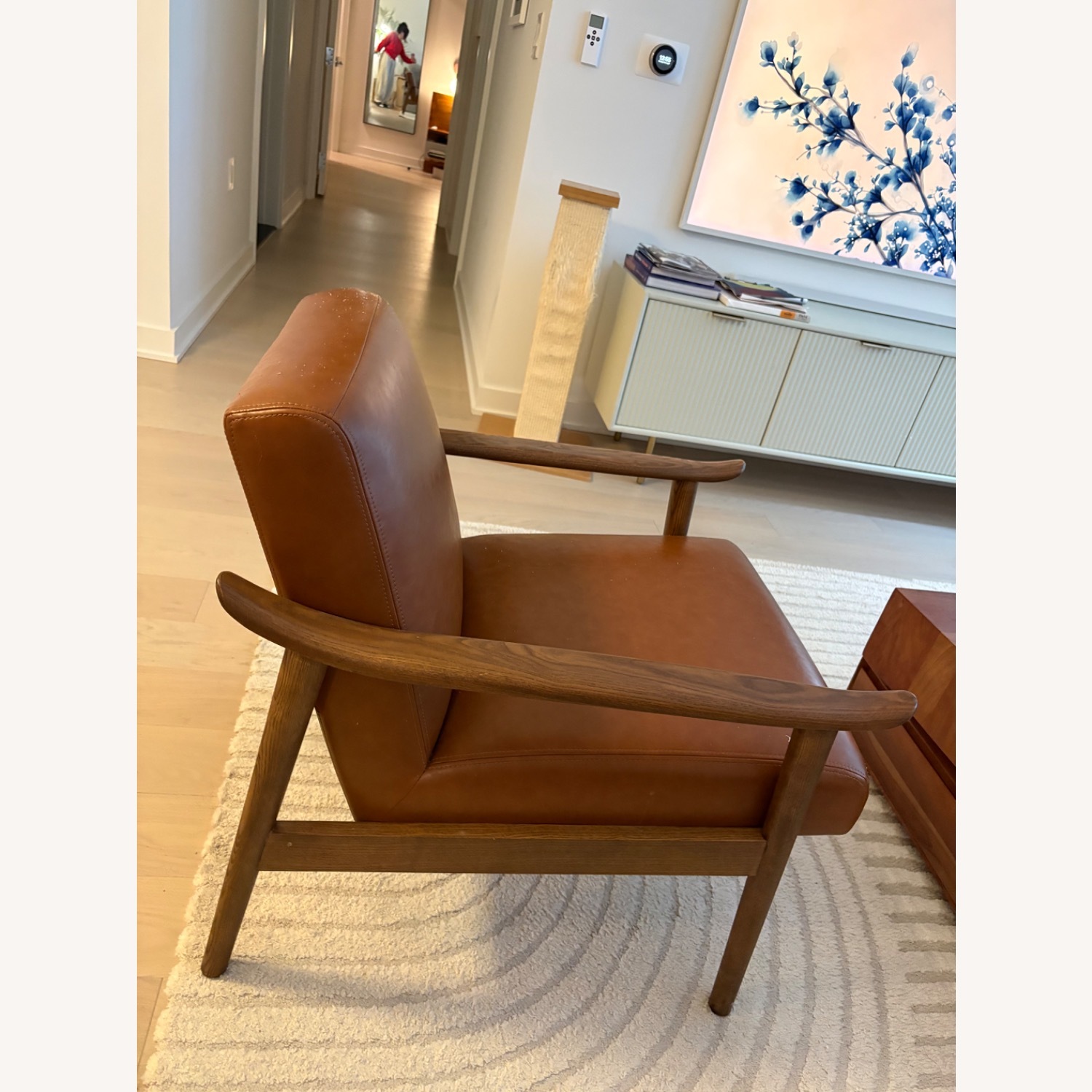 West Elm Mid-Century Leather Show Wood Chair - image-3