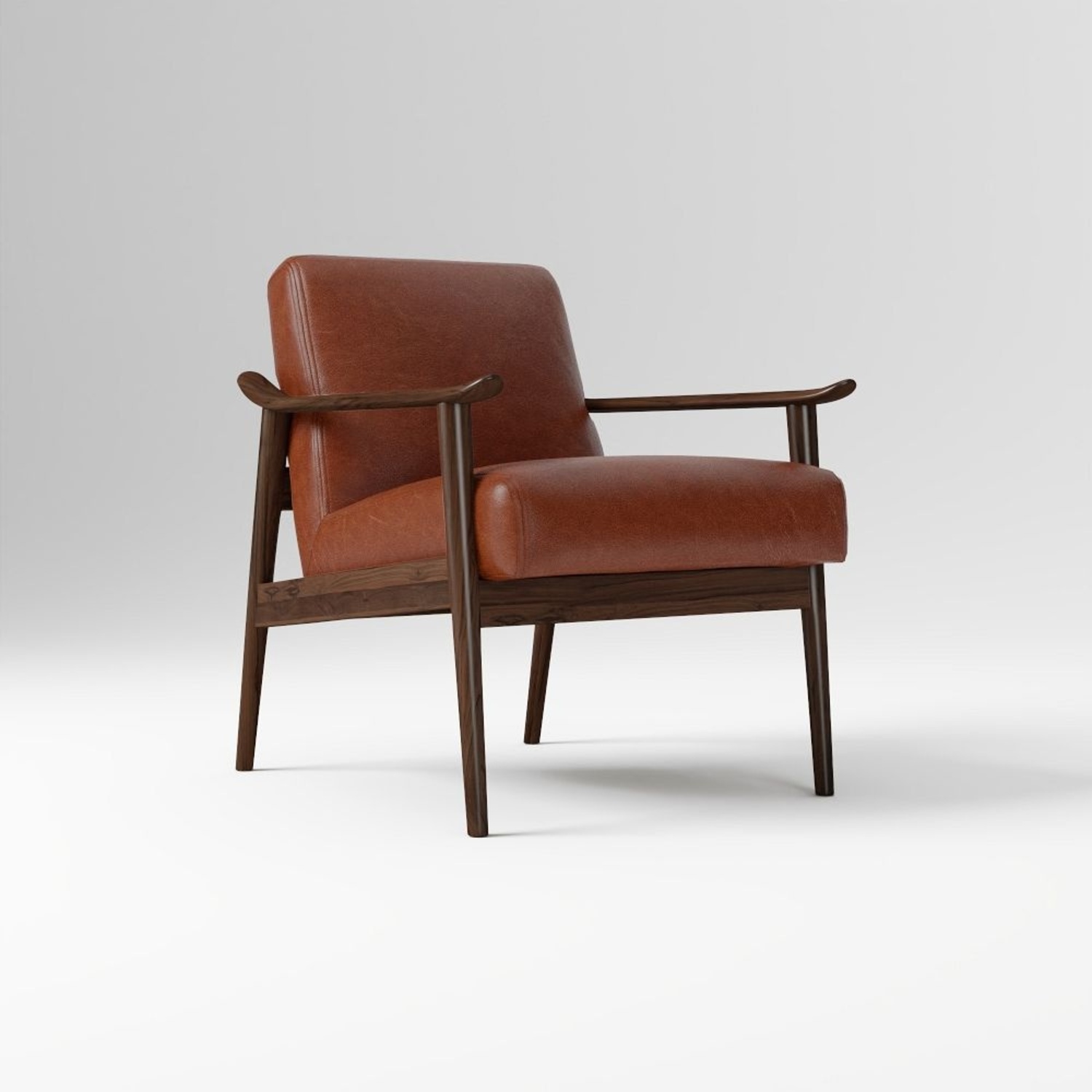 West Elm Mid-Century Leather Show Wood Chair - image-7