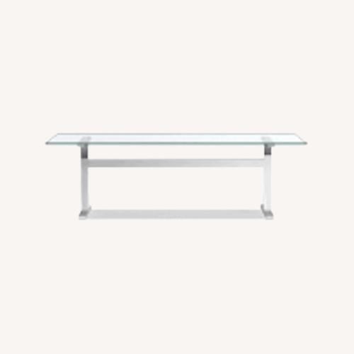 Used Williams Sonoma Mercer Glass Dining Table for sale on AptDeco