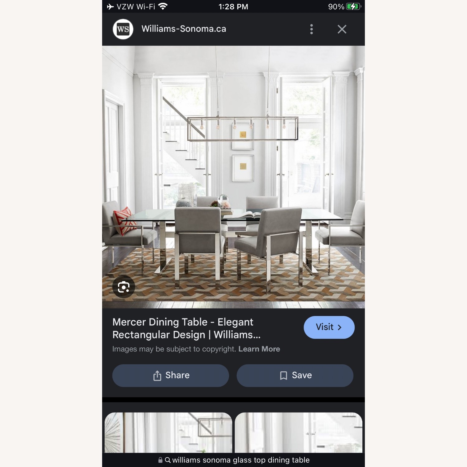 Williams Sonoma Mercer Glass Dining Table - image-4